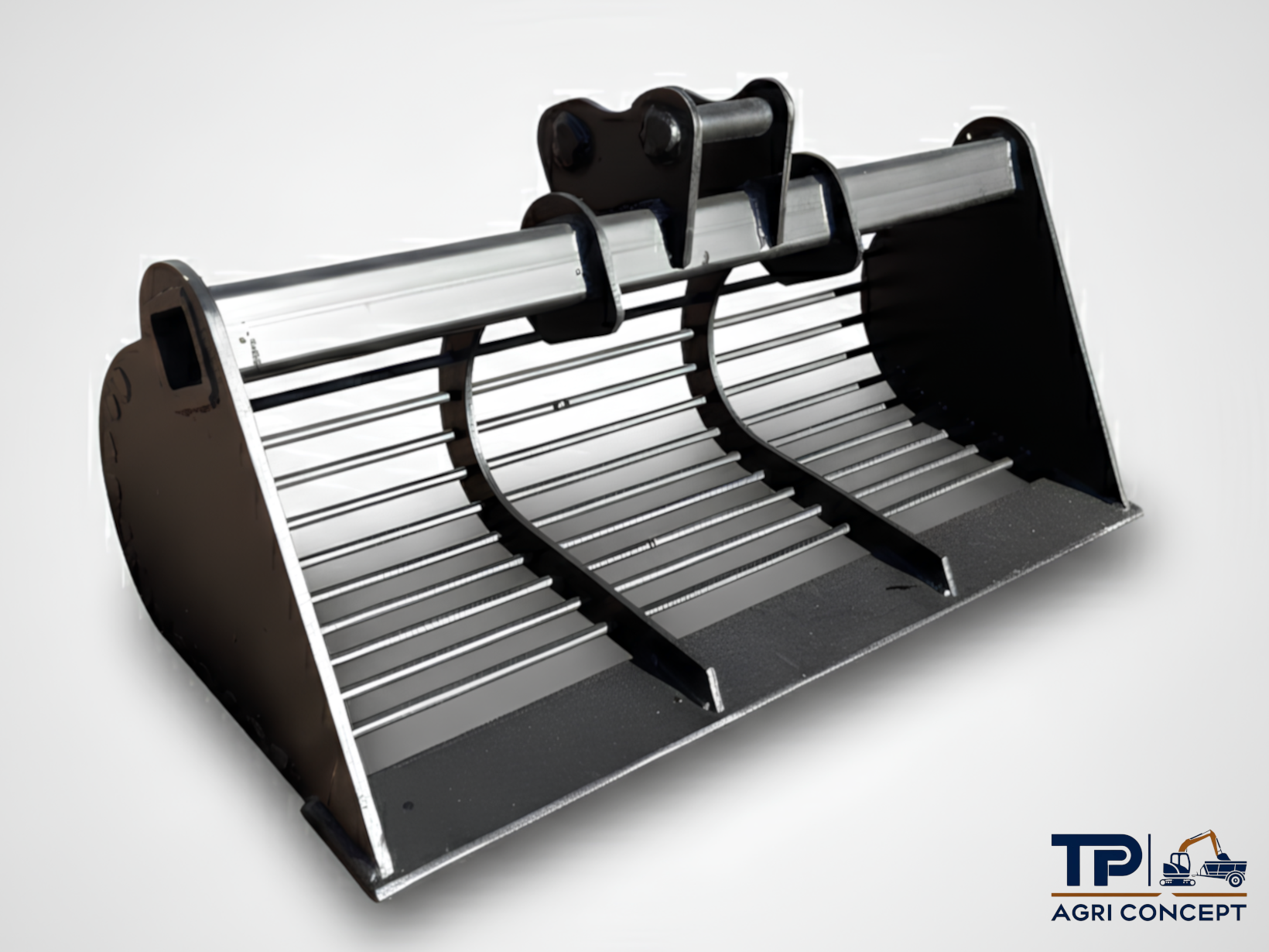 Godet trieur / cribleur pour mini-pelles 800 kg et 1 Tonne pour trier rapide Terre et Matériaux