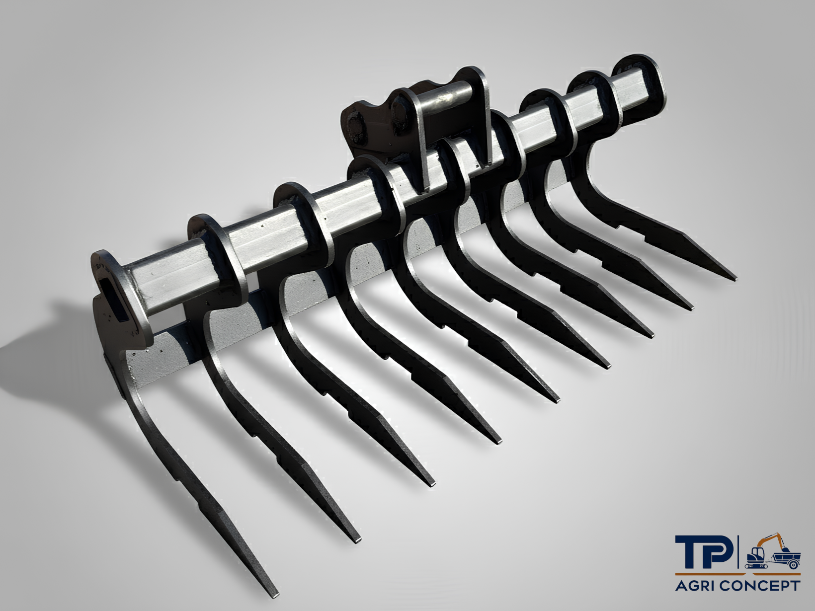 Godet Fourche Râteau pour Mini-Pelle 800 kg et 1 Tonne