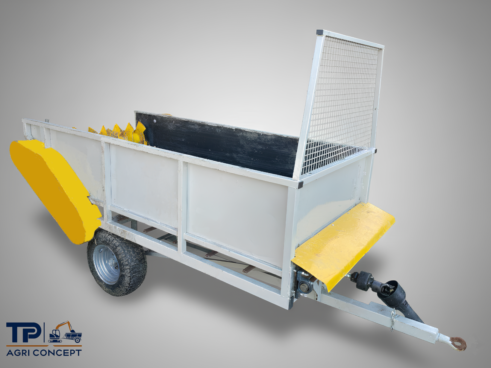 Remorque épandeur pour mini-agri, maraîchage et micro-agri pour épandage de compost ou fumier naturel